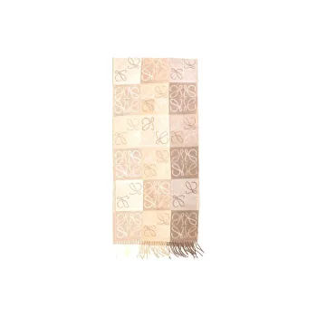 LOEWE Wool Knit Scarves Women's White Beige