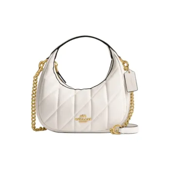 COACH Sheepskin Chain Bag One Shoulder Handbag Mini Women's Chalk White