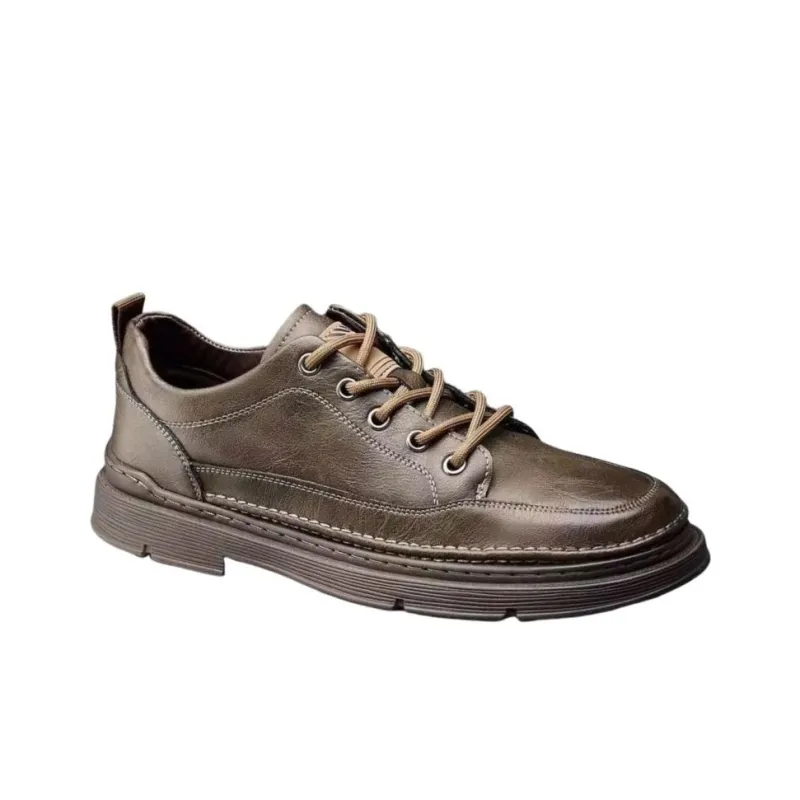 Mr. Thorn Tree Breathable Wear Resistant Cushioning Height Increasing Low Top Casual Shoes Men's Brown-1
