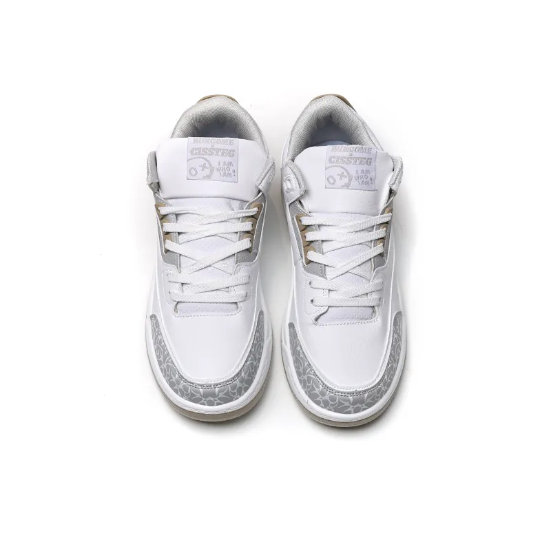 DD&OO Coverage Slip Resistant Waterproof Low Top Skateboard Shoes Unisex White Blue-21