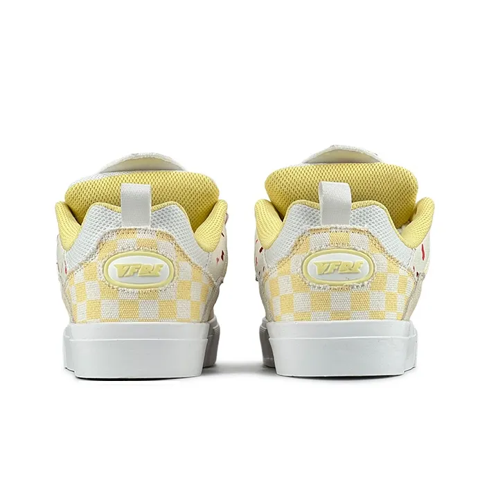 VFDF Durable Lightweight And Breathable Low-Top Skateboard Shoes Unisex Yellow Brown White-4