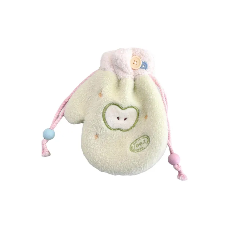 RIZHI STORE Original Green Apple Glove Warm Portable Plush Crossbody Bag Unisex Green-1