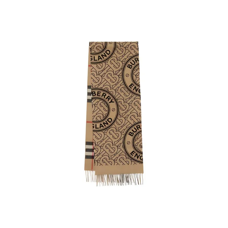 Burberry Knit Scarves Unisex Archive Beige-0