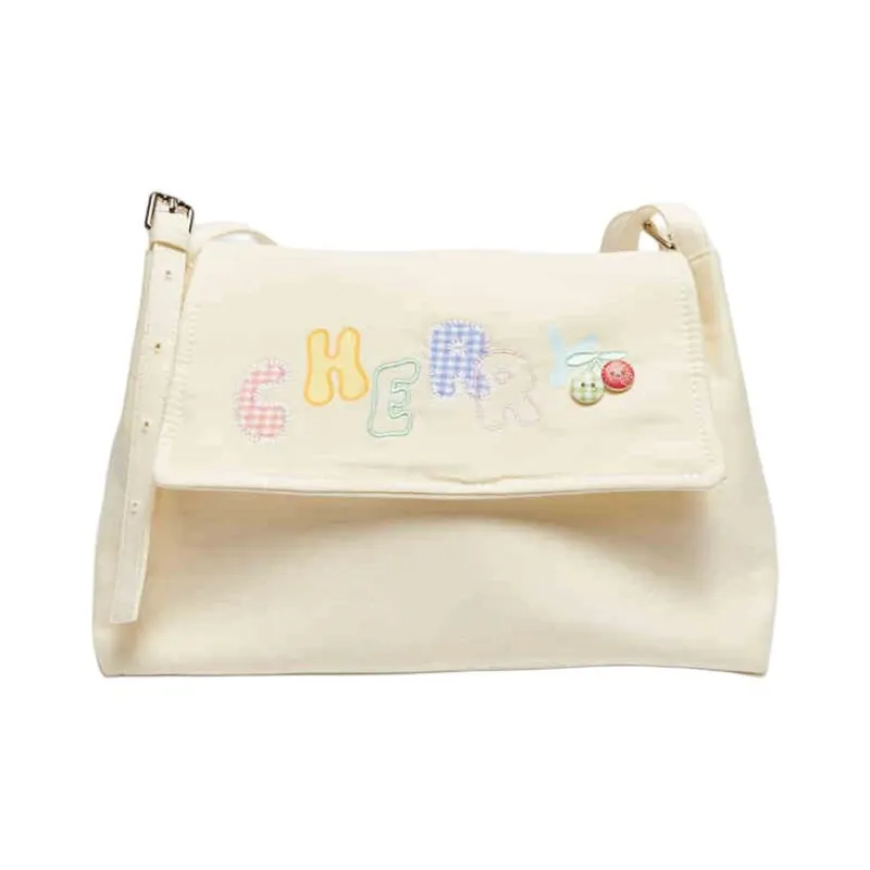 Three Blessings Fabric Shoulder Bag Medium Size Women's Multicolor-16