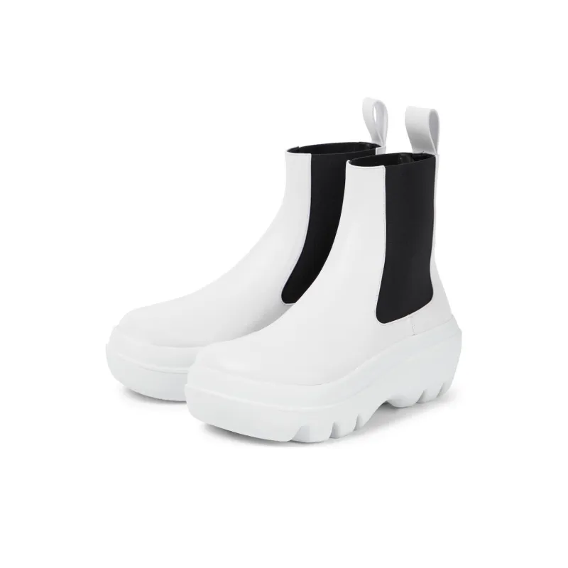 PROENZA SCHOULER Storm Short Chelsea Boots Women's White-3