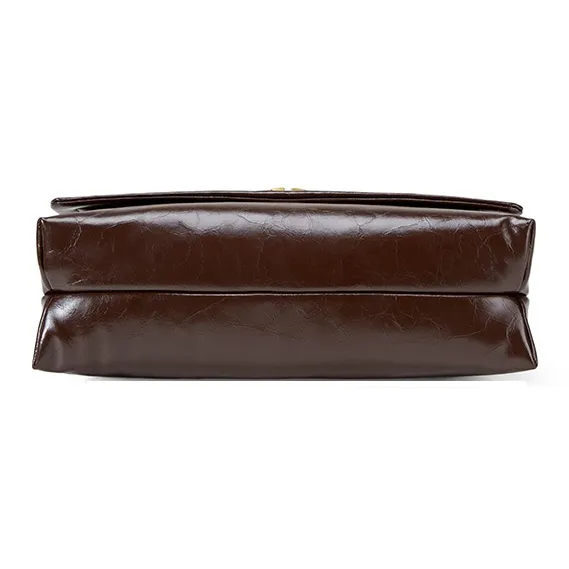 PIERRE CARDIN Oil Wax Cow Leather Shoulder Bag, Crossbody Bag Women's Multicolor-16