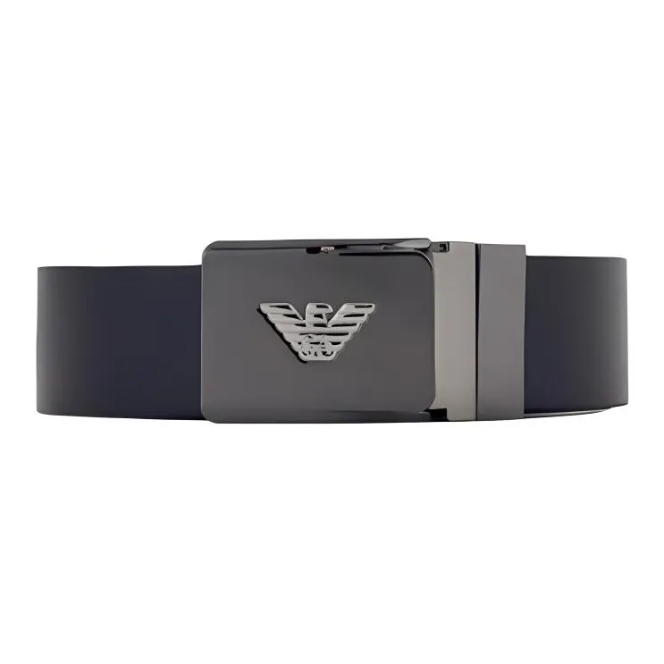 EMPORIO ARMANI Leather Belt With Metal Logo Buckle-0