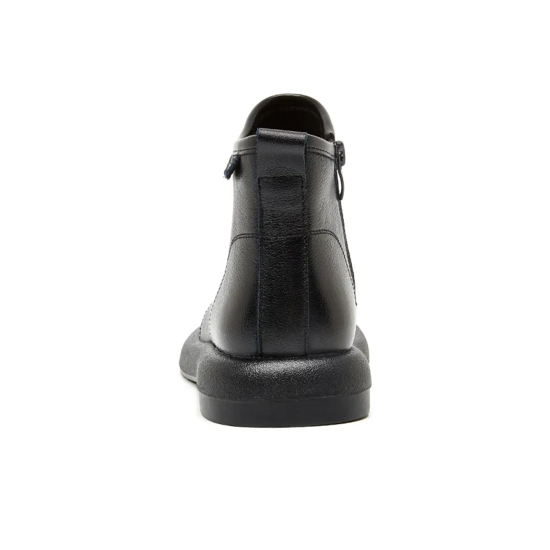 OULISASI Ankle Boots Women's Black Brown-3