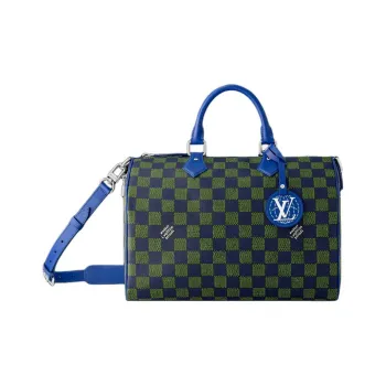 LOUIS VUITTON Speedy Bandouliere 40 Damier Heritage Blue Green