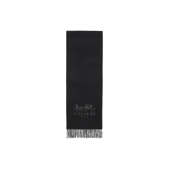 COACH 100% Small Cashmere Scarf Unisex Gray