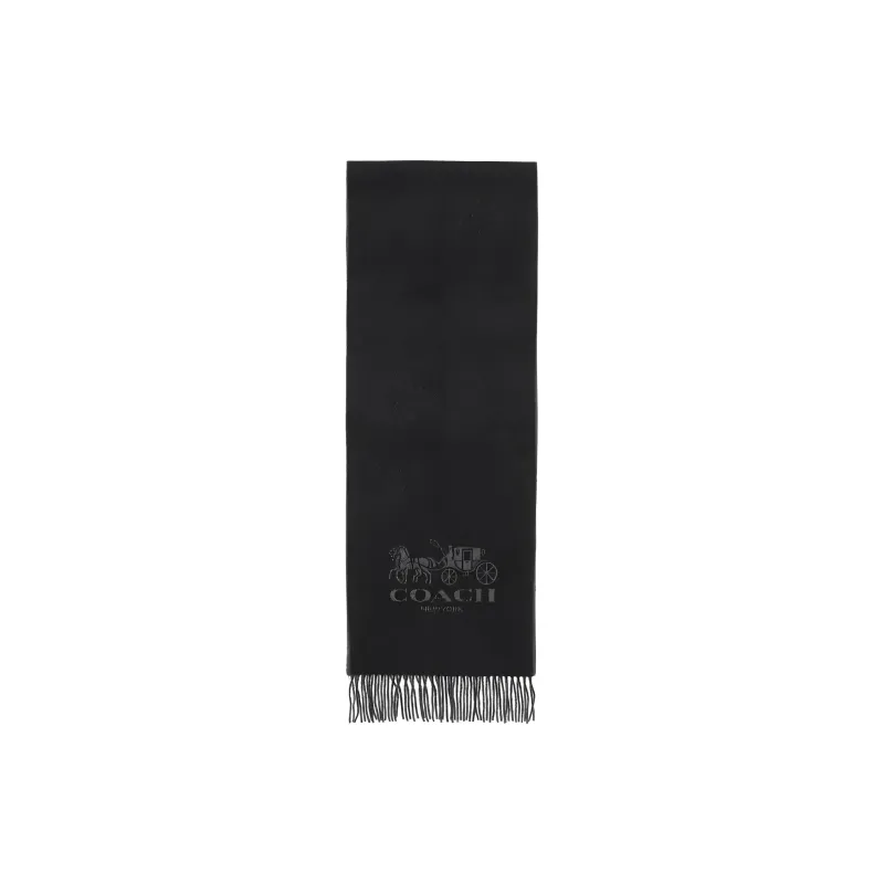 COACH 100% Small Cashmere Scarf Unisex Gray-0