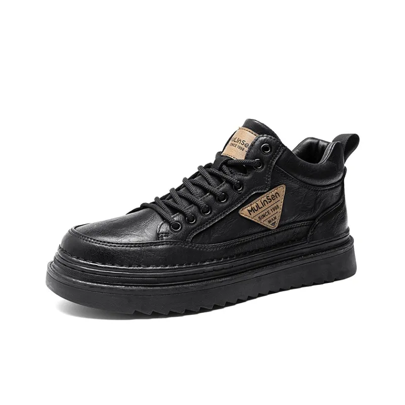 Mulinsen Warm Anti-Slip And Wear-Resistant Height Increasing Mid-Top Skateboard Shoes Men's-9