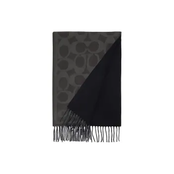COACH Cashmere Knit Scarves Unisex Black