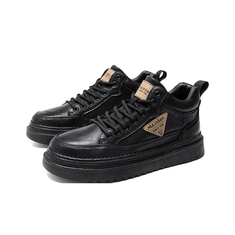 Mulinsen Warm Anti-Slip And Wear-Resistant Height Increasing Mid-Top Skateboard Shoes Men's-10
