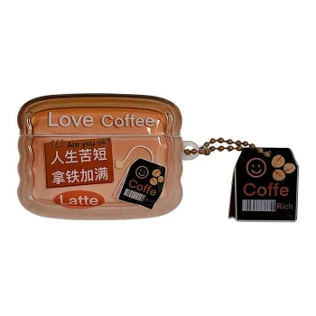 Baohuguang Compatible With AirPods 1/2/3 TPU Creative Text Latte Fully Enclosed Impact Resistant Headphone Cases