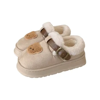 SHIGUDE Cotton Slippers Women's Khaki