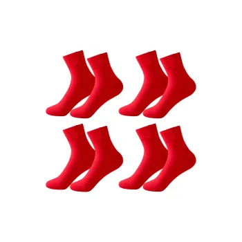 H YXIANG Mid Calf Socks Unisex 4 Pack
