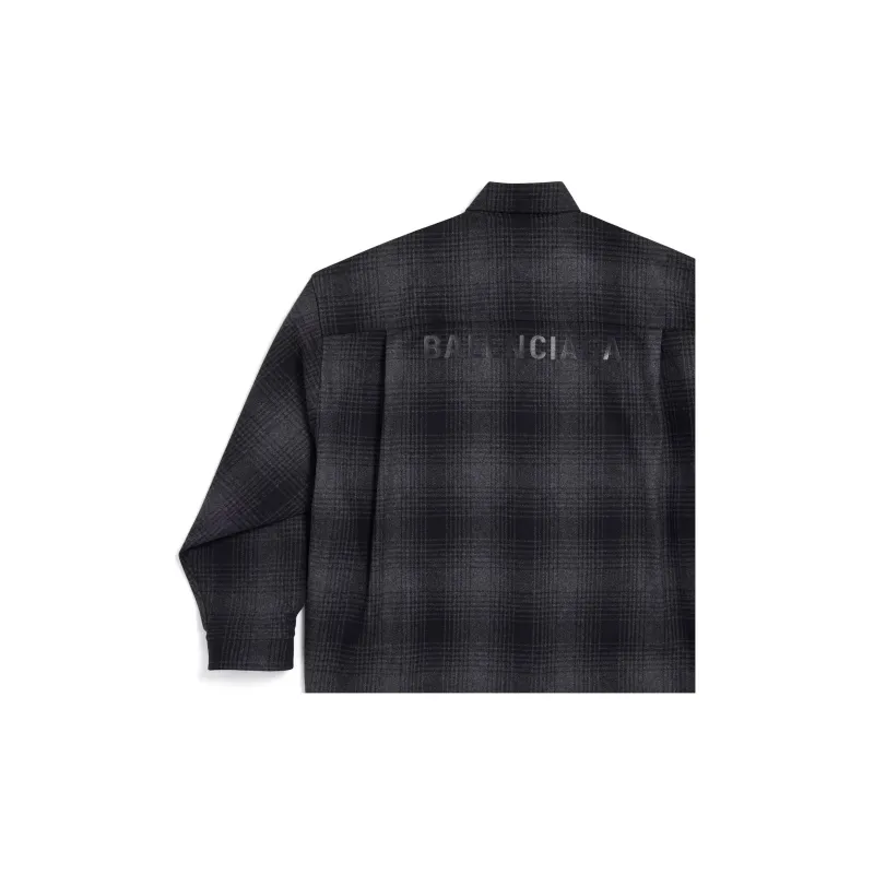 Balenciaga Collared Button-Up Oversized Shirt-4
