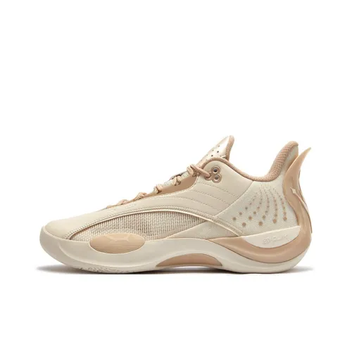 361° Cushioning Anti Slip And Wear Resistant Low Top Basketball Shoes Men's Beige Brown