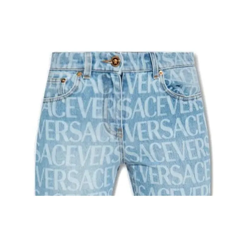 VERSACE Mid-rise Logo-print Bootcut Jeans-2