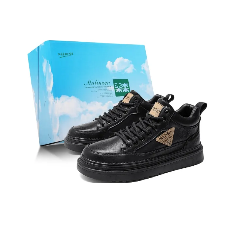 Mulinsen Warm Anti-Slip And Wear-Resistant Height Increasing Mid-Top Skateboard Shoes Men's-7