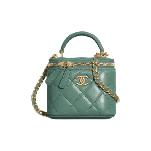 CHANEL Lambskin Box Bag Shoulder Bag Crossbody Bag Handbag Women's Green