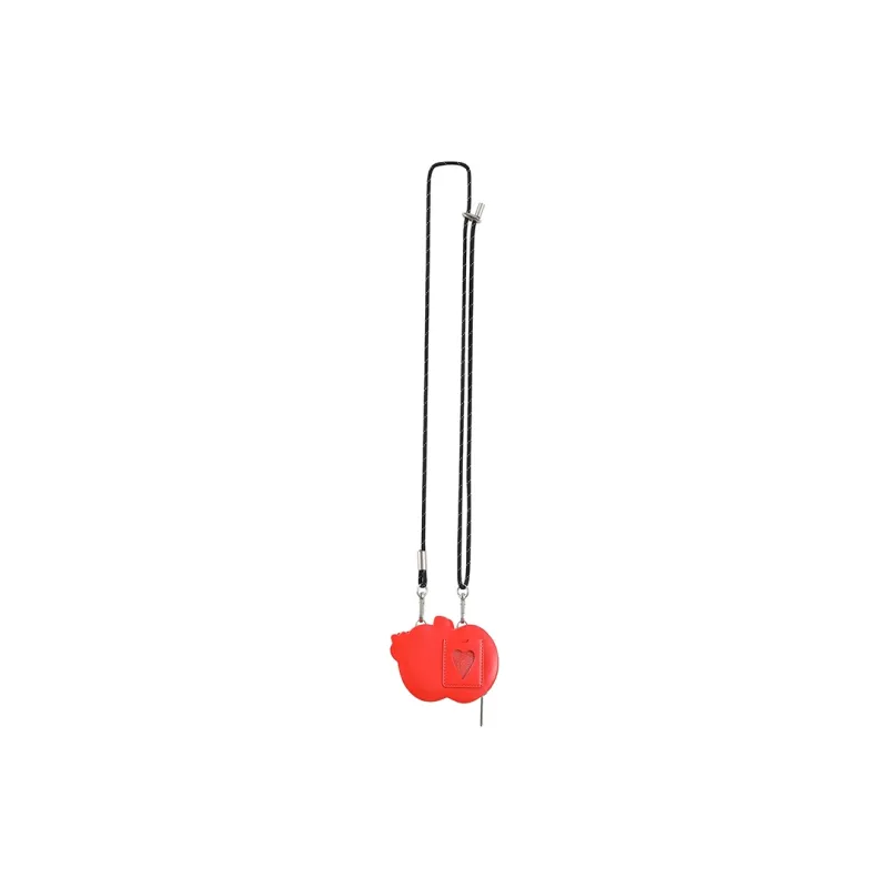 Crying Center PU Crossbody Earphone Case Mini Unisex Red-2