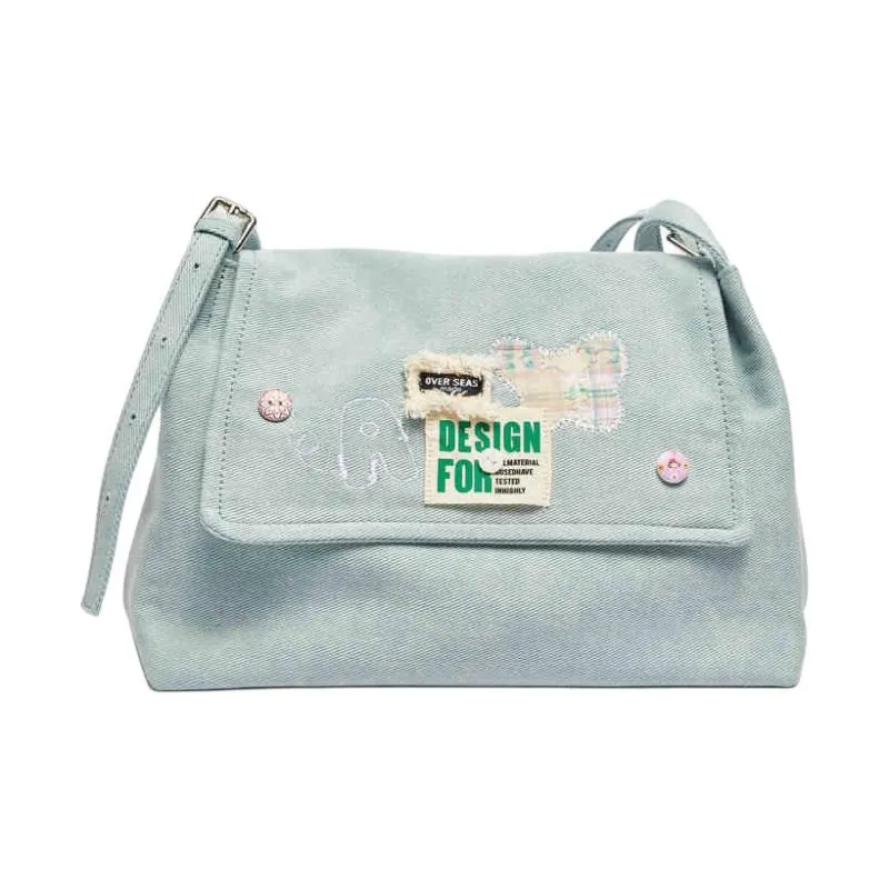 Three Blessings Fabric Shoulder Bag Medium Size Women's Multicolor-4
