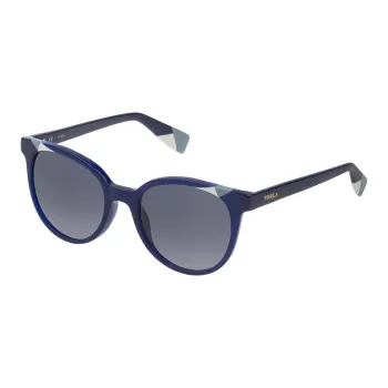 Furla Acetate Oval Sunglasses Unisex Blue