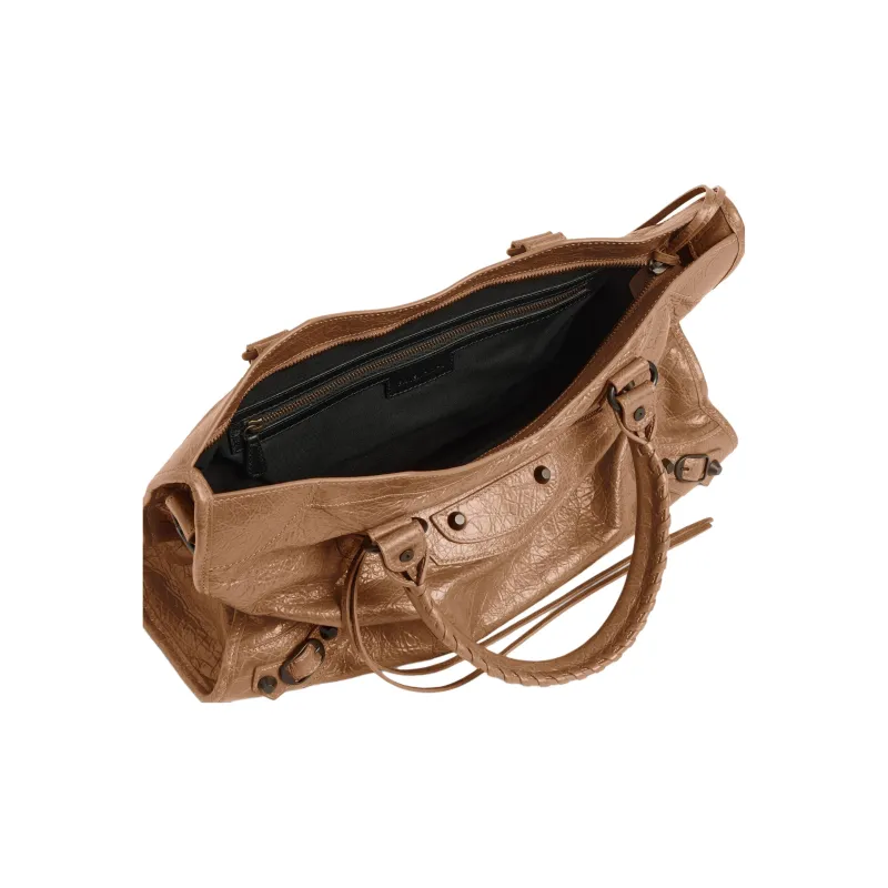 Balenciaga Le City Sheepskin One Shoulder Handbag Medium Size Women's Camel-4