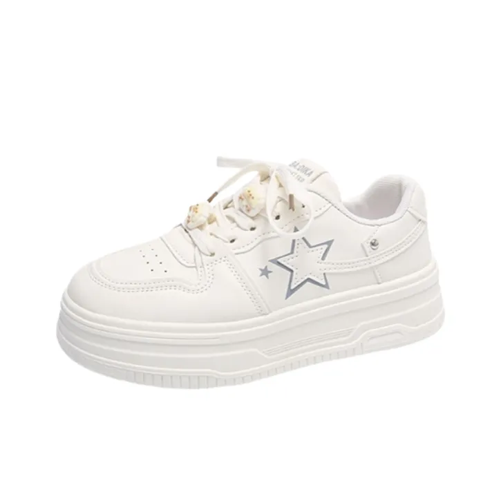 PARK DANCE Low Top Skateboard Shoes Women's Ecru-0