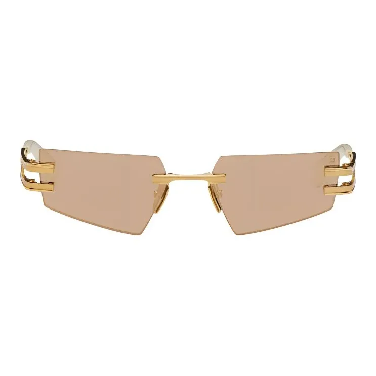 BALMAIN Titanium Polyamide Irregular Shape Sunglasses Women's Gold-1