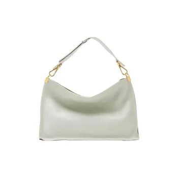 COCCINELLE Cow Leather Shoulder Bag Crossbody Bag Large Size Women's Celadon Green & Warm Light Gray