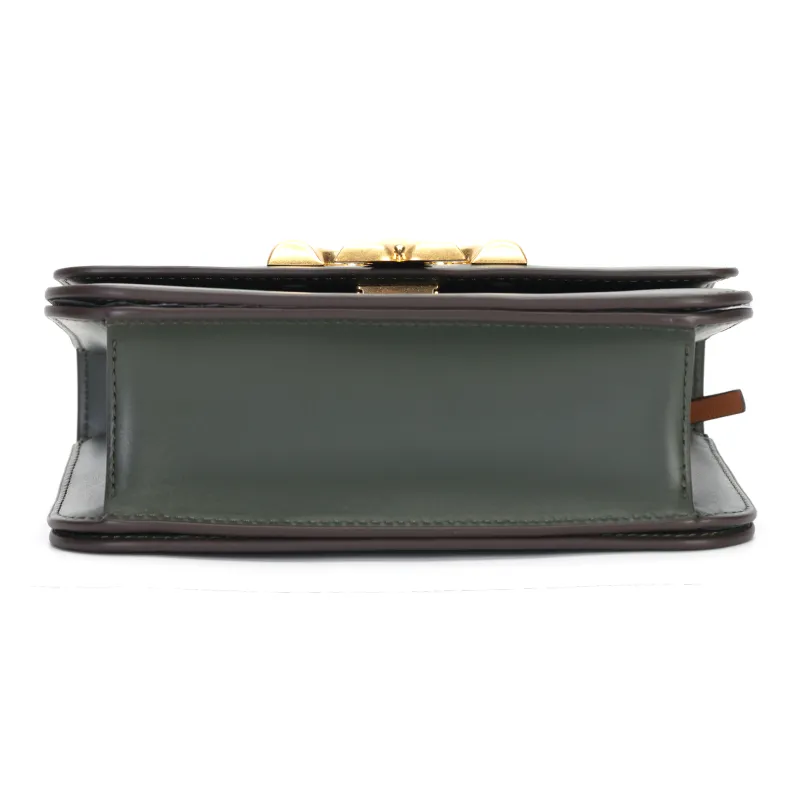 TORY BURCH Eleanor Cow Leather Shoulder Bag, Crossbody Bag Trumpets Women's Vine Green-3