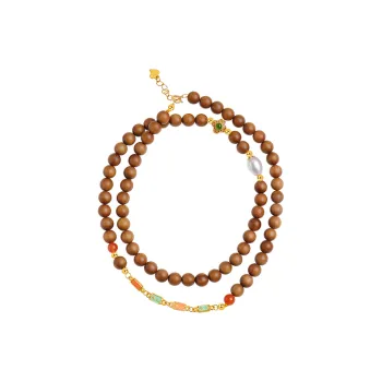 Moon Seal Hundred Rivers Laoshan Sandalwood Precious Wood Bead Strings Unisex