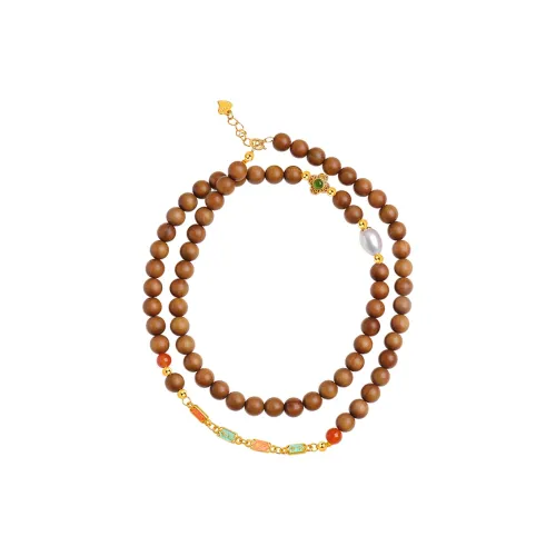 Moon Seal Hundred Rivers Laoshan Sandalwood Precious Wood Bead Strings Unisex