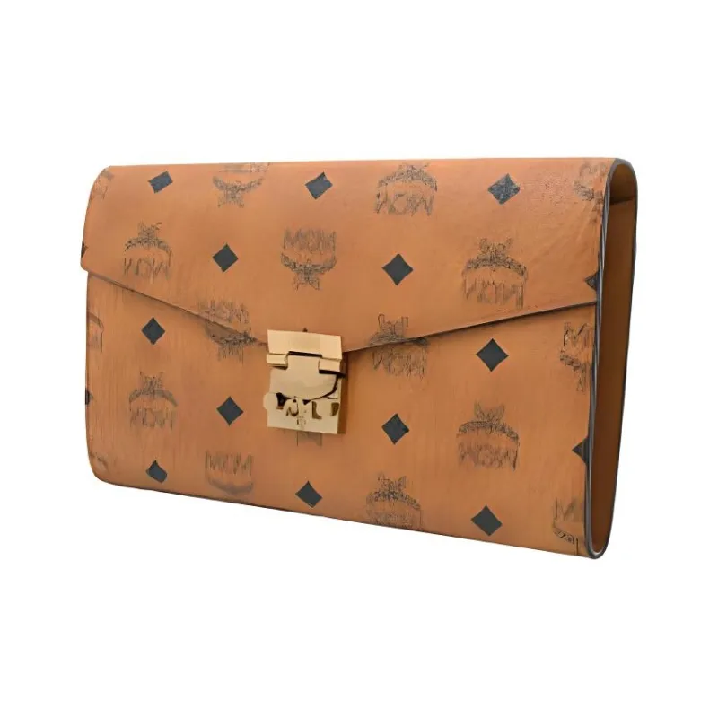 MCM Patricia Visetos Coated Canvas Handheld Shoulder Bag, Crossbody Bag Extra Large Women's Cognac/Monogram-1