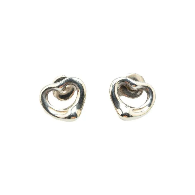 TIFFANY & CO. 20th Century Elsa Peretti Sterling Silver Open Heart Push Back Earring Earrings-1