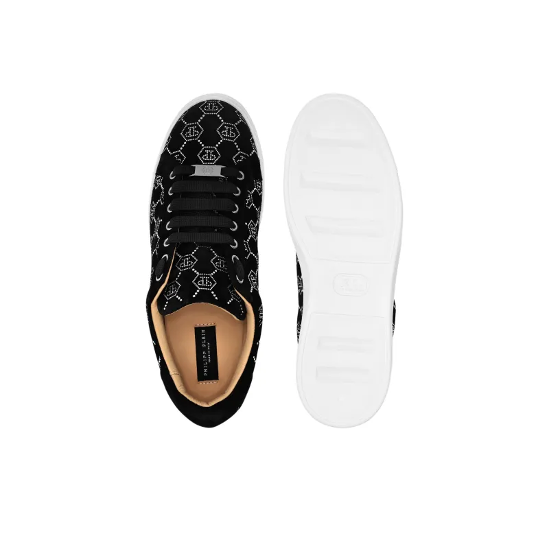PHILIPP PLEIN Lo-Top STRASS MONOGRAM Low-Top Skateboard Shoes Men's Black-7