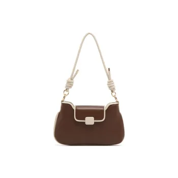 MICOCAH PU Shoulder Bag Women's Maillard Style Brown/Leather Velvet Coffee