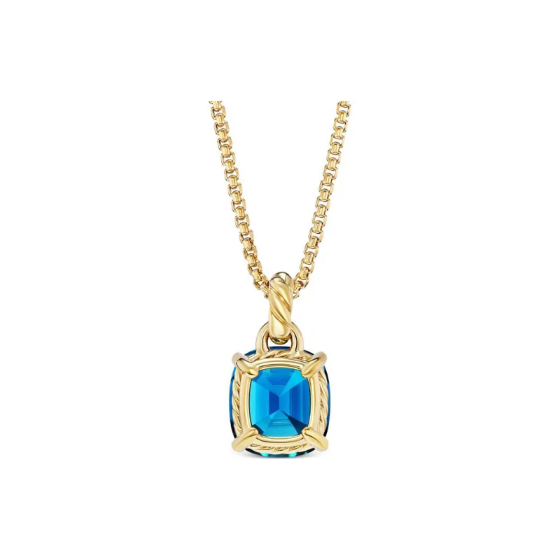 David Yurman 18kt Yellow Gold Marbella Topaz Pendant 12mm-1