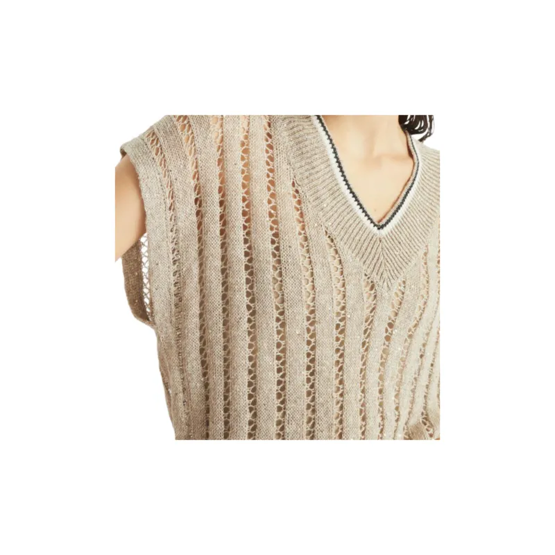 Brunello Cucinelli V Neck Knitted Vest-5