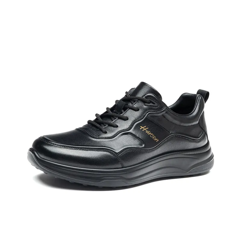HARSON Slip Resistant, Abrasion Resistant, Supportive, Lightweight Low Top Casual Shoes Men's Black-1
