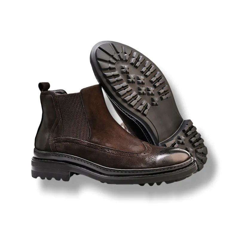 Brounvanm Short Chelsea Boots Men's Coffee-7