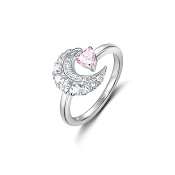 FANCI Dreamy Heart Moon Series S925 Silver Rings Women's