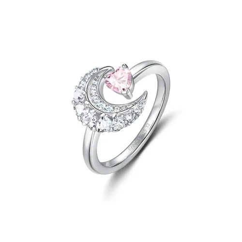 FANCI Dreamy Heart Moon Series S925 Silver Rings Women's