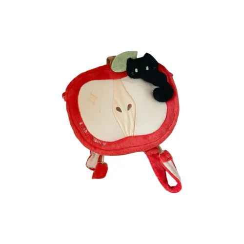 RIZHI STORE Red Apple Plush-Unique Design Backpack Regular Women's Red Apple