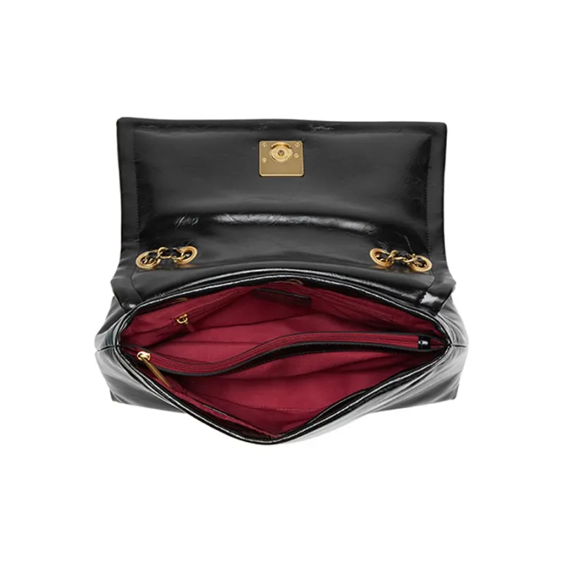 PIERRE CARDIN Oil Wax Cow Leather Shoulder Bag, Crossbody Bag Women's Multicolor-4