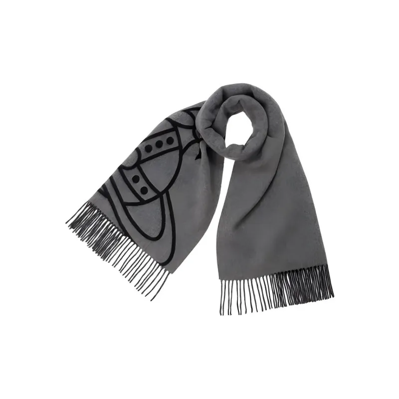 Vivienne Westwood Knit Scarves Unisex Black/Gray-3