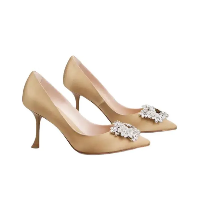 Roger Vivier Efflorence Irregular Heel High Heels 8.5cm Women's Brown-2